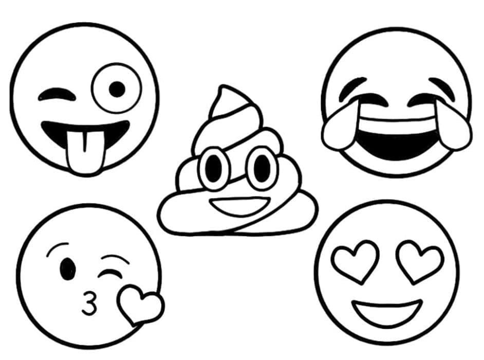 Printable Free Emojis Coloring page