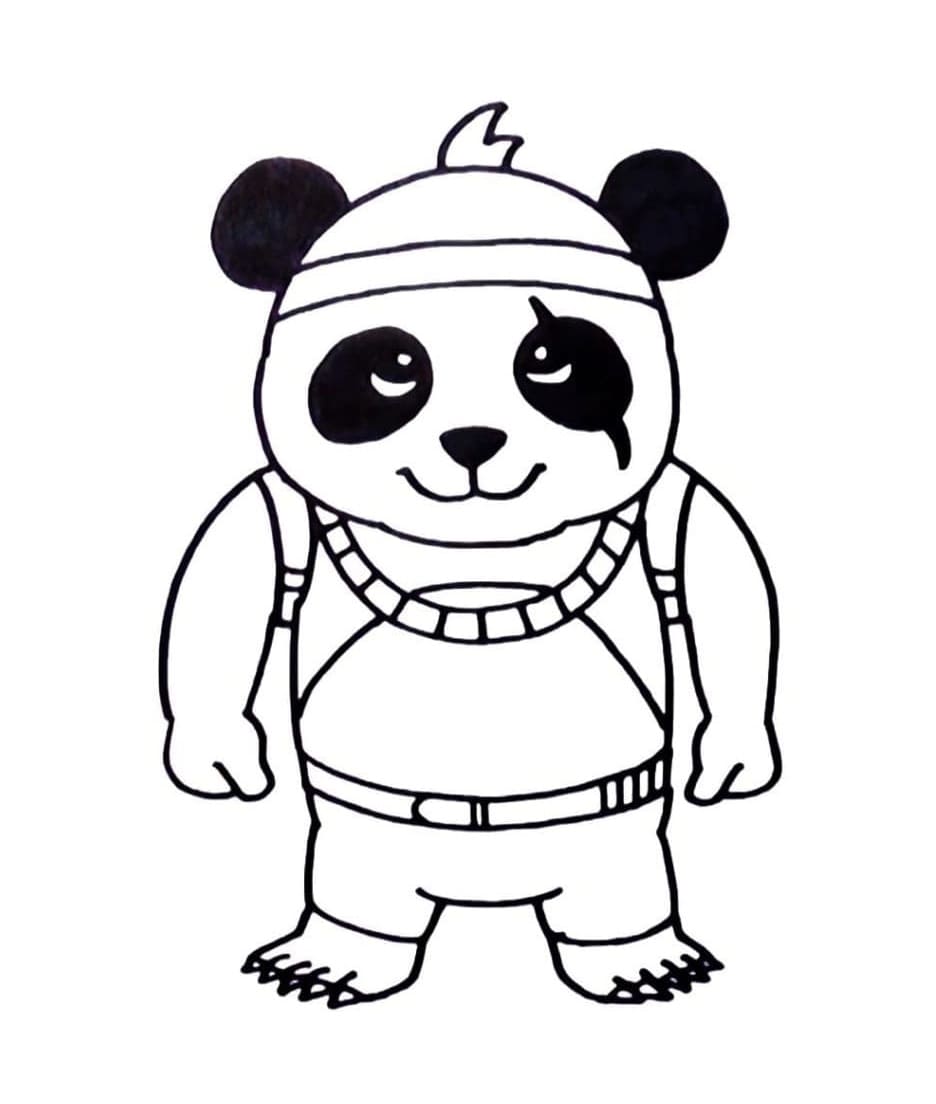 Printable Free Fire Detective Panda Coloring Page