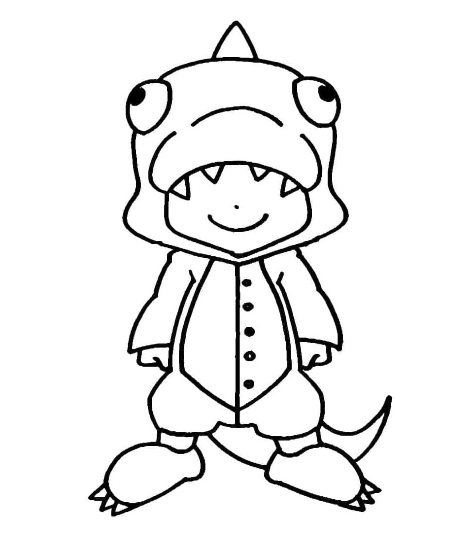 Printable Free Fire Dino Coloring Page