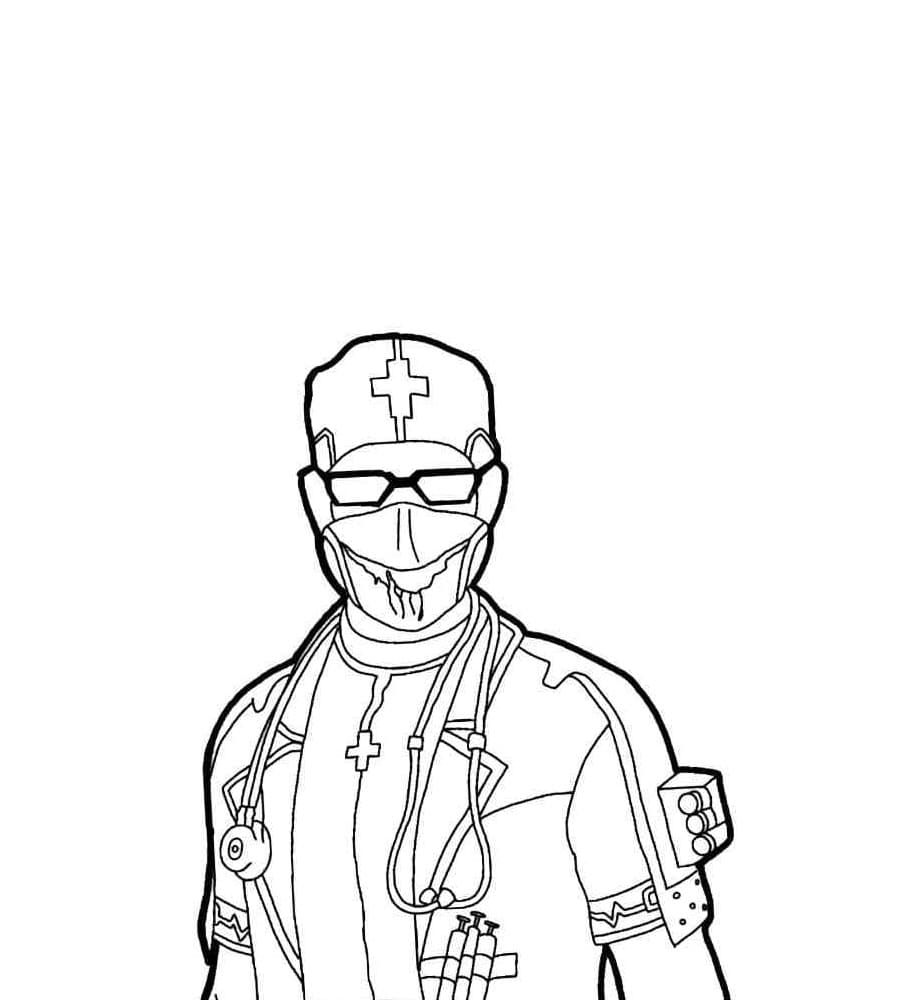 Printable Free Fire Dr. Sanity Coloring Page