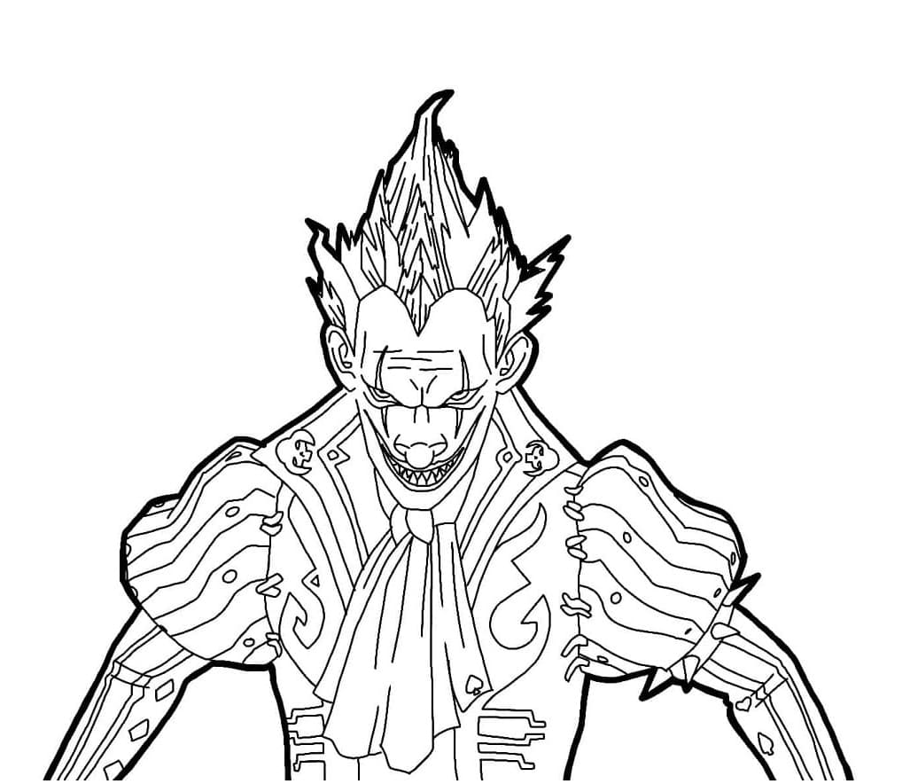 Printable Free Fire Golden Joker Coloring Page