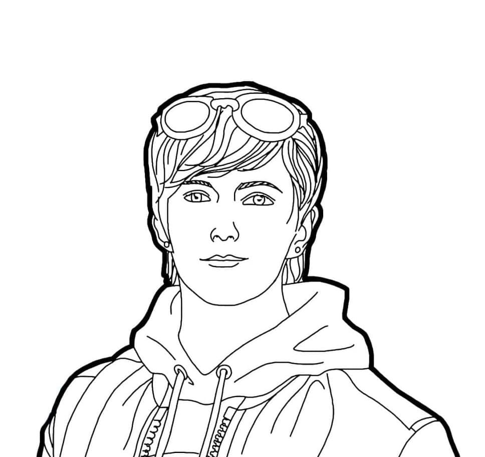 Printable Free Fire Maxim Coloring Page