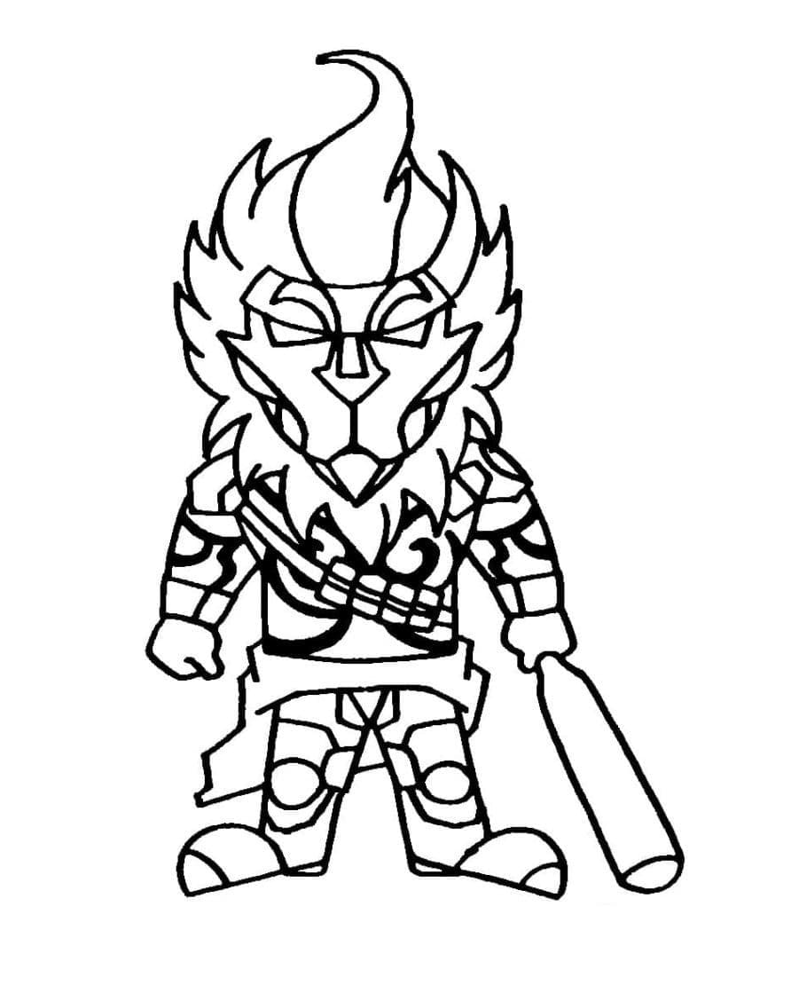 Printable Free Fire Monkey King Coloring Page