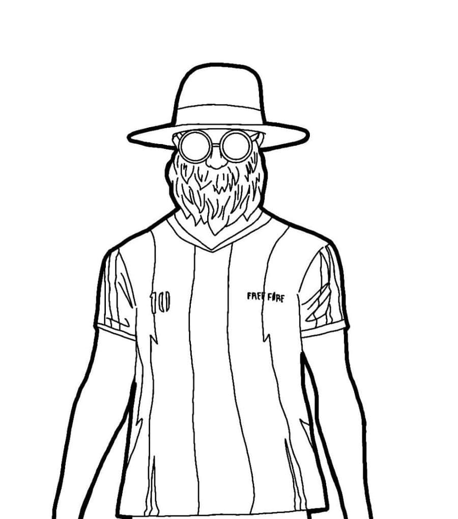 Printable Free Fire Old Man Coloring Page