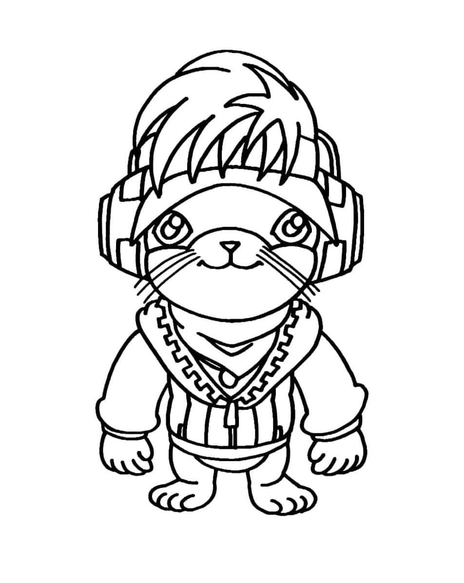 Printable Free Fire Ottero Coloring Page