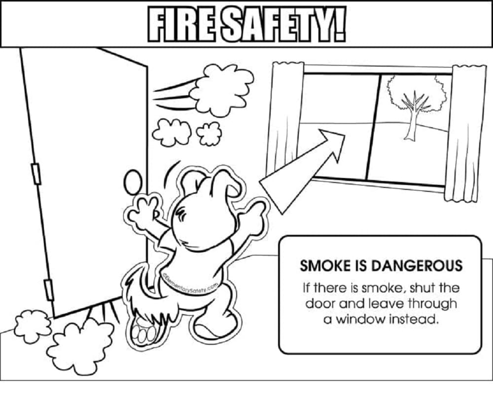 Printable Free Fire Safety Coring Page