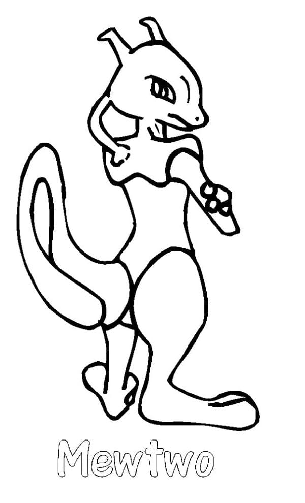 Printable Free Mewtwo Coloring Page