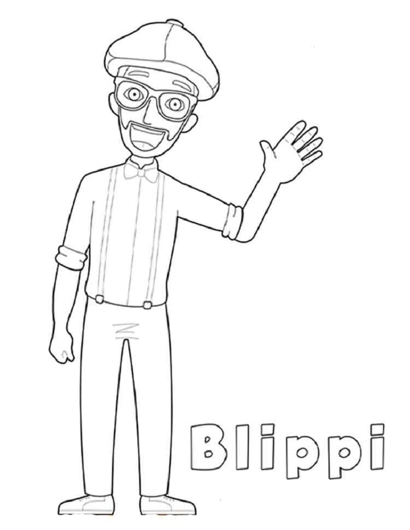 Printable Friendly Blippi Coloring Page