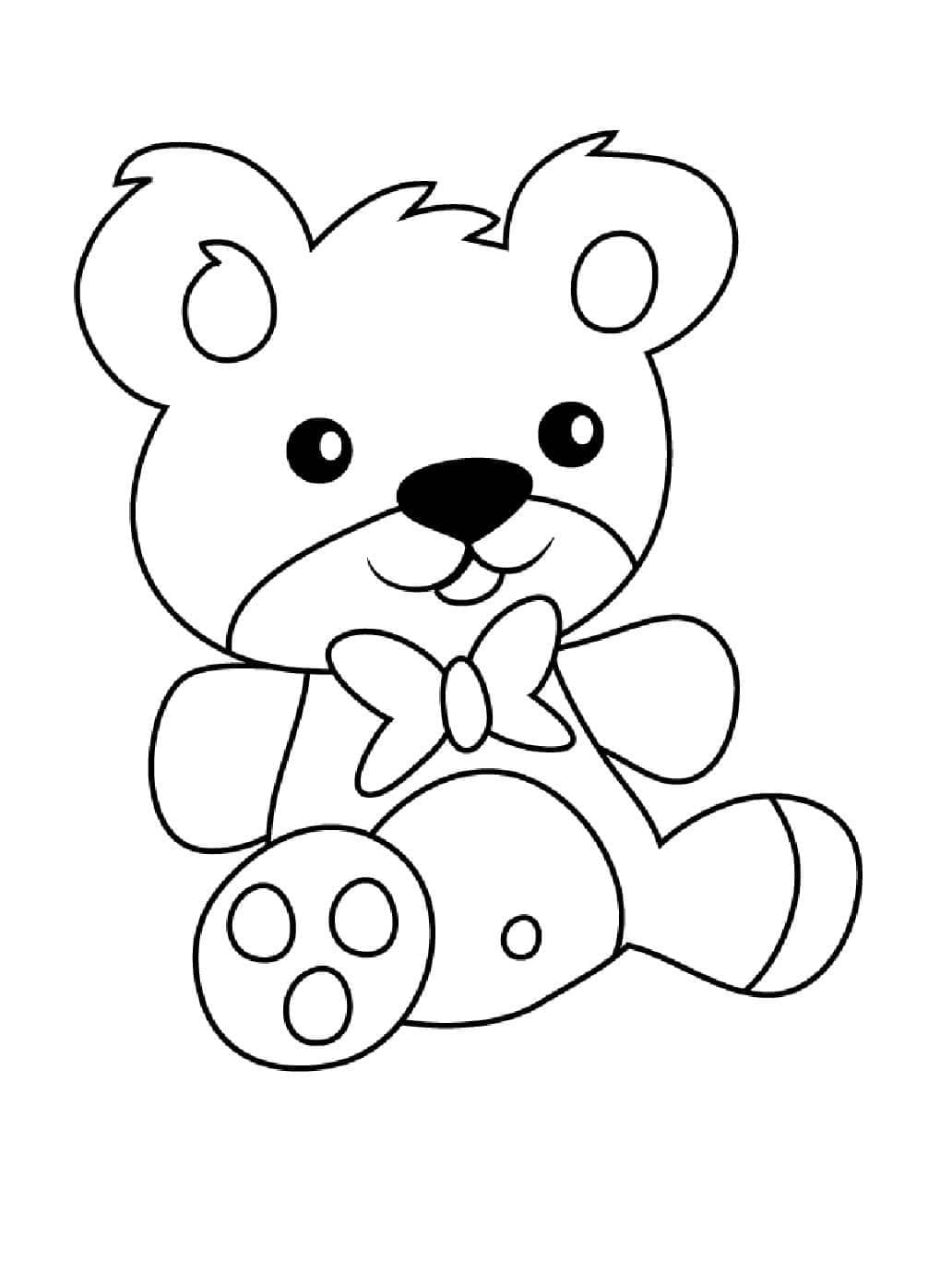 Printable Fun Teddy Bear Coloring Page