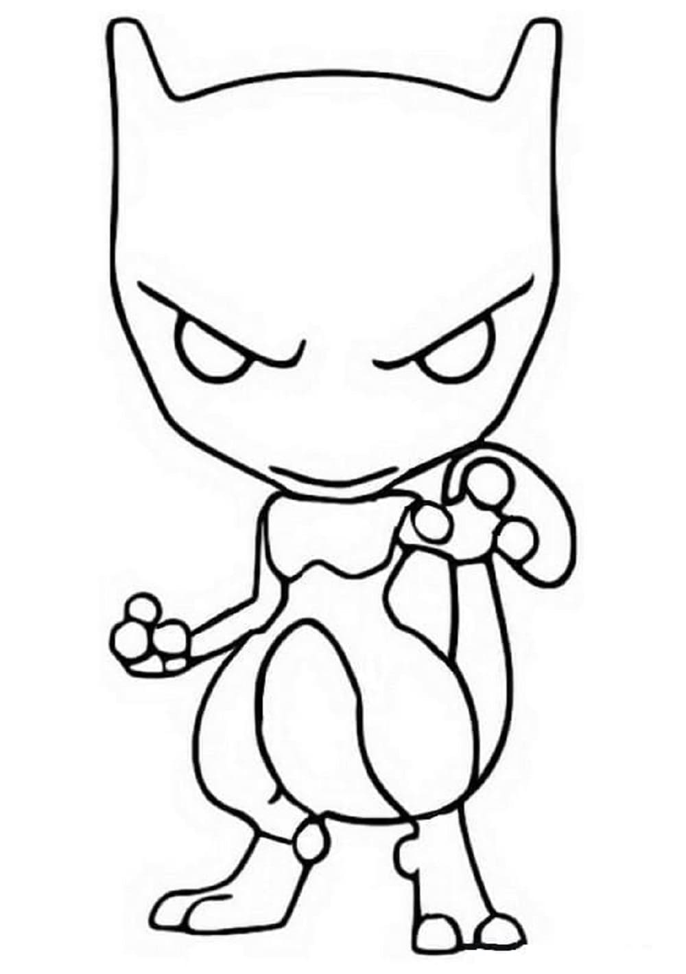 Printable Funko Pop Mewtwo Coloring Page