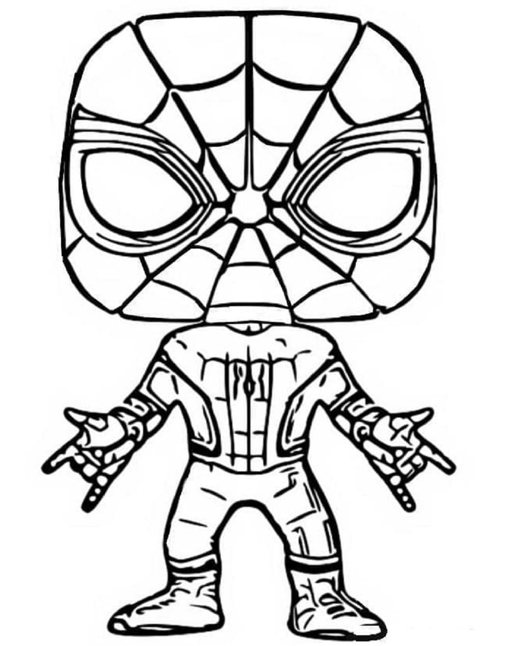 Printable Funko Pop Spider Man Coloring Page