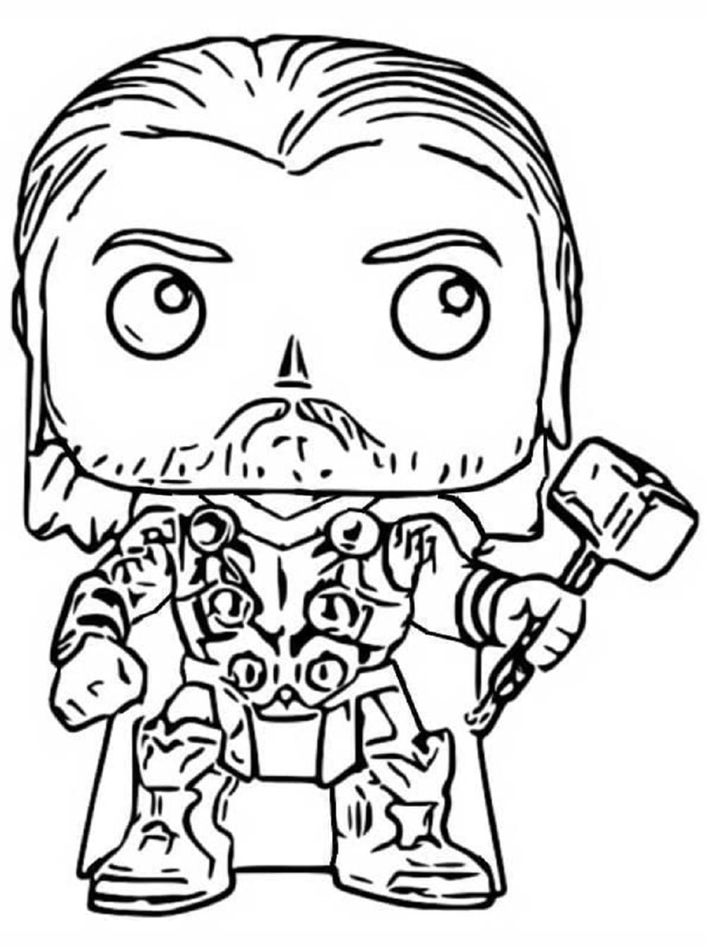 Printable Funko Pop Thor Coloring Page
