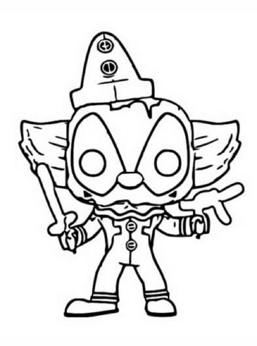 Printable Funko Pops Clown Coloring Page