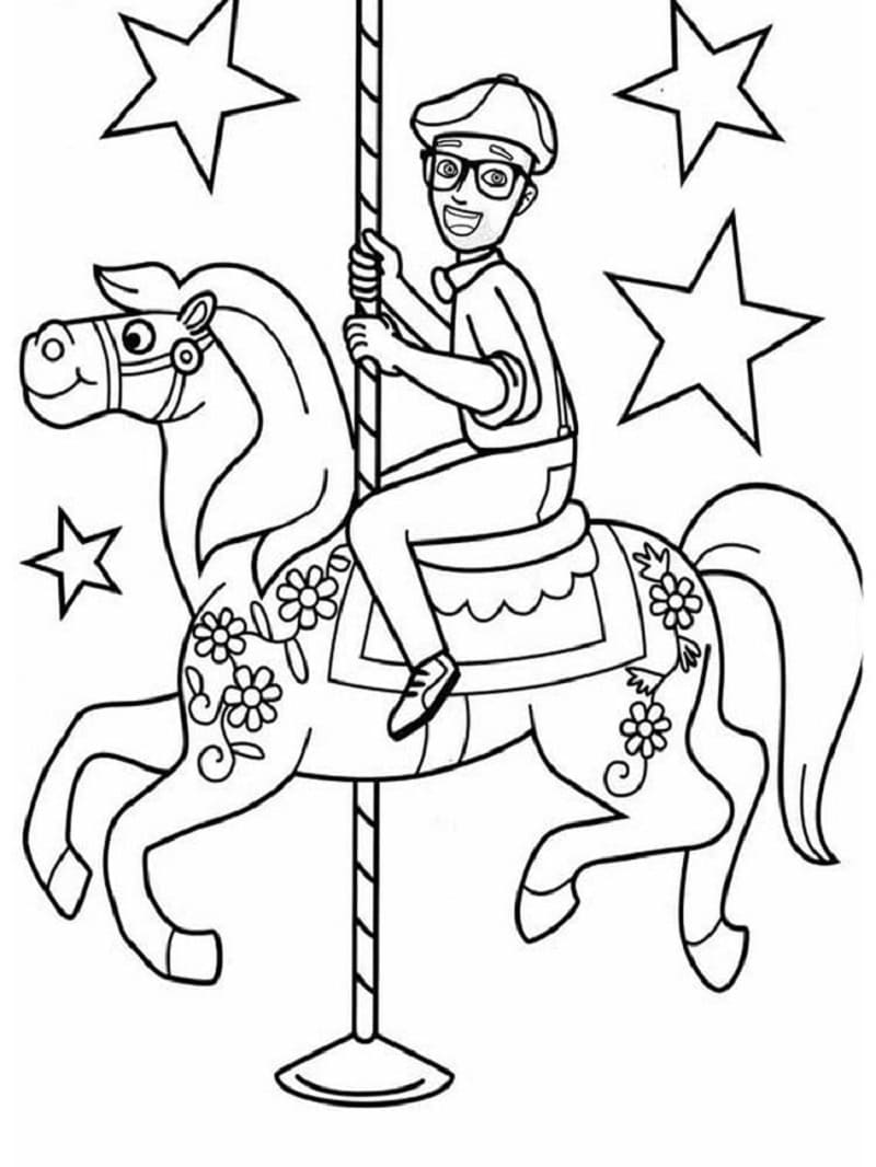 Printable Funny Blippi Coloring Page