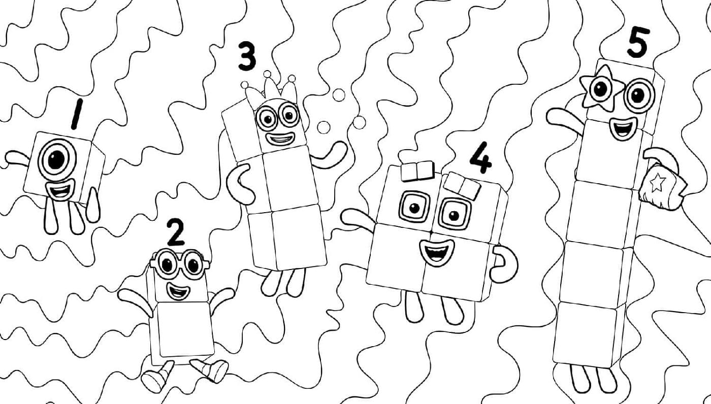 Printable Funny Numberblocks Coloring Page