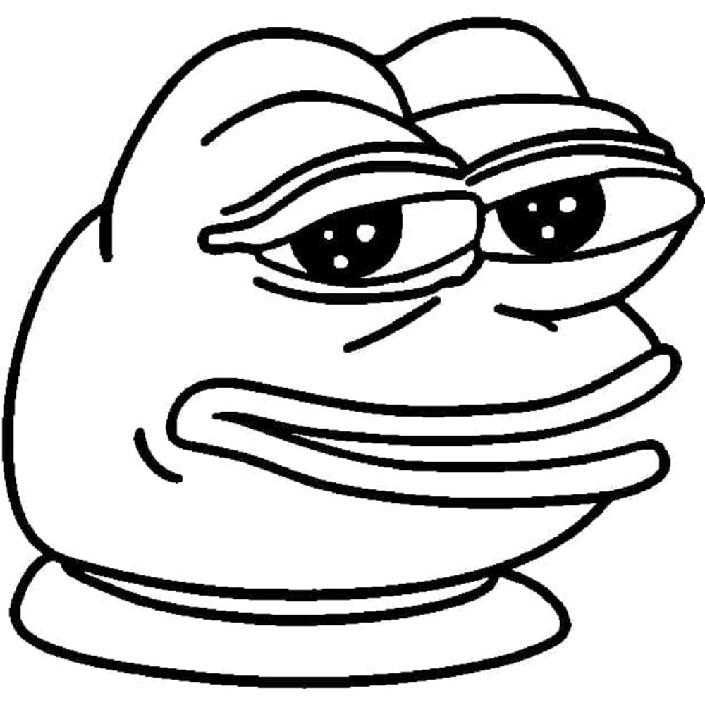 Printable Funny Pepe the Frog Meme Coloring Page