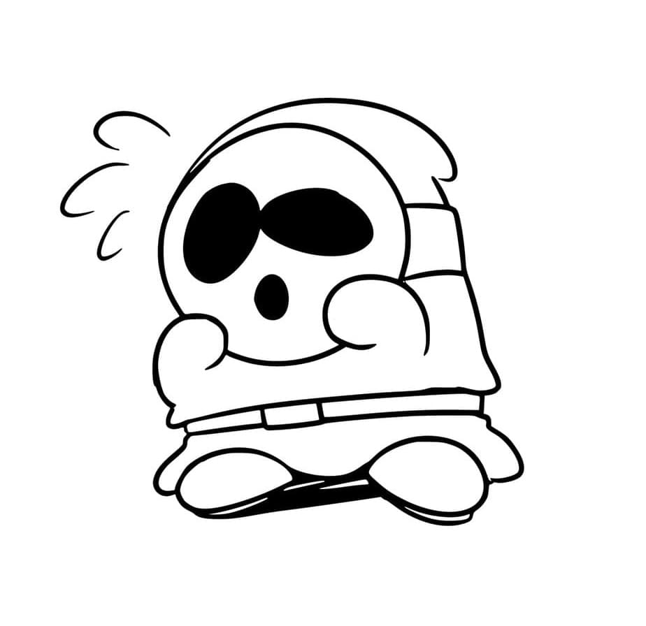 Printable Funny Shy Guy Coloring Page