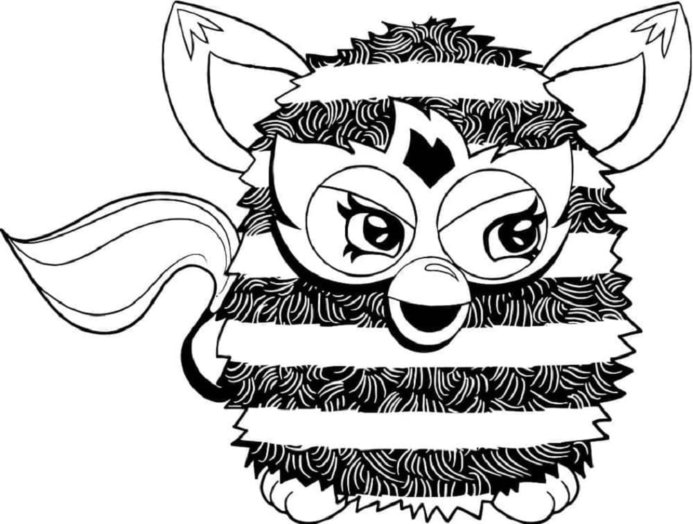 Printable Furby For Kid Coloring Page