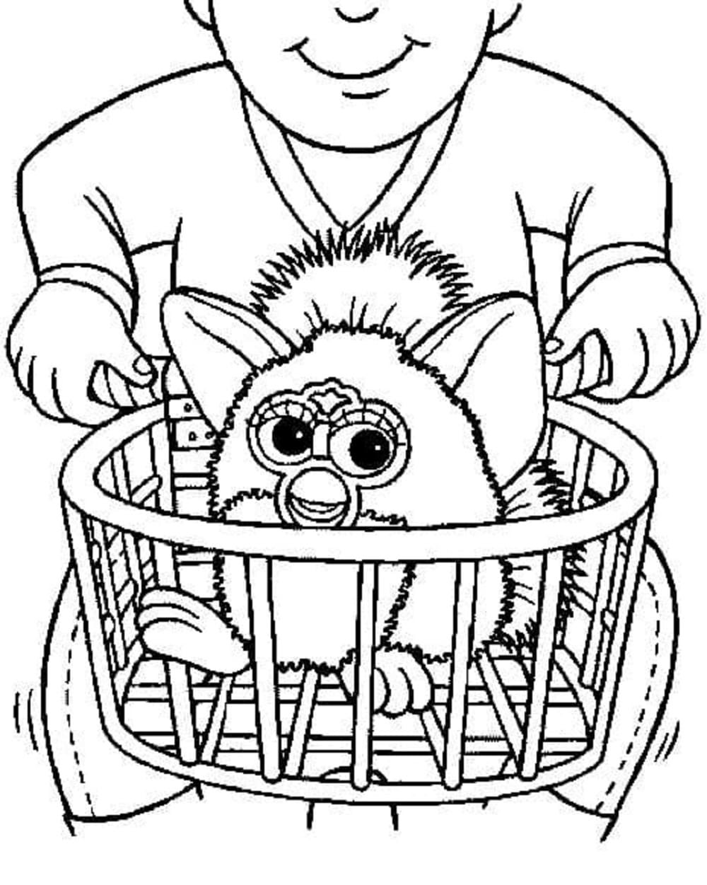 Printable Furby Shopping Coloring Page