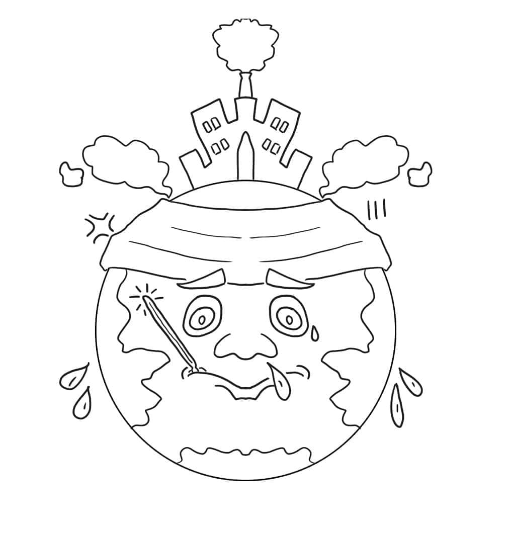 Printable Global Warming Fre Free Coloring Page