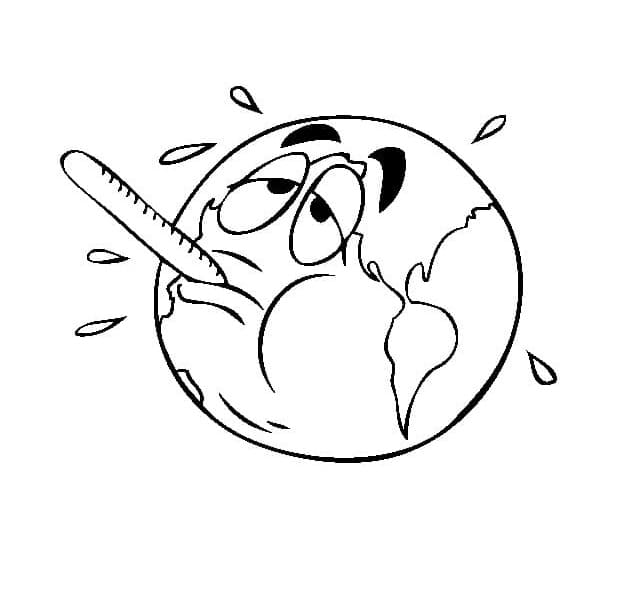 Printable Global Warming Perfect Coloring Page