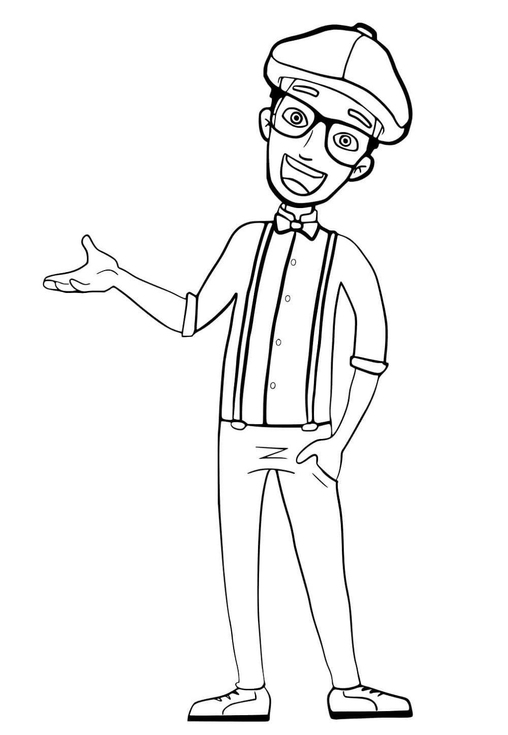 Printable Happy Blippi Coloring Page