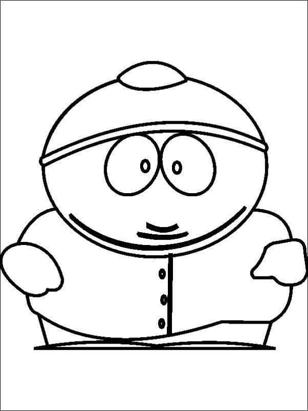 Printable Happy Eric Cartman Coloring Page