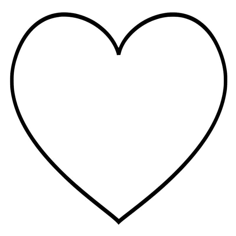 Printable Heart Emoji Coloring page