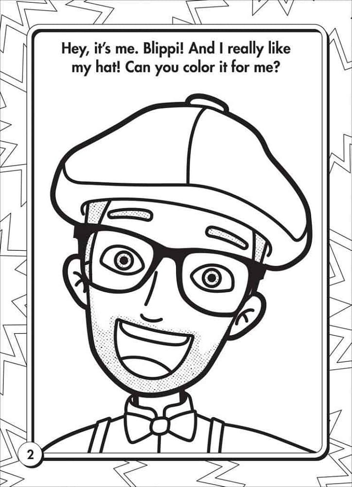 Printable Hey Its Me Blippi Coloring Page