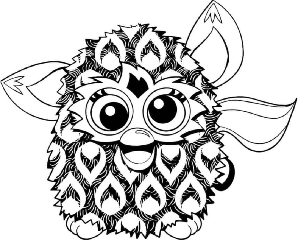Printable Hilarious Furby Coloring Page