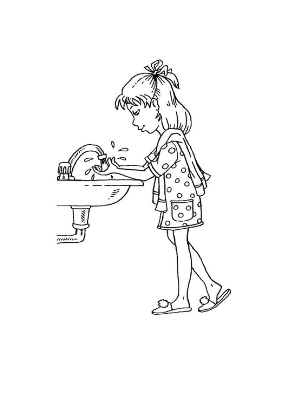 Printable Hygiene Picture Free Coloring Page