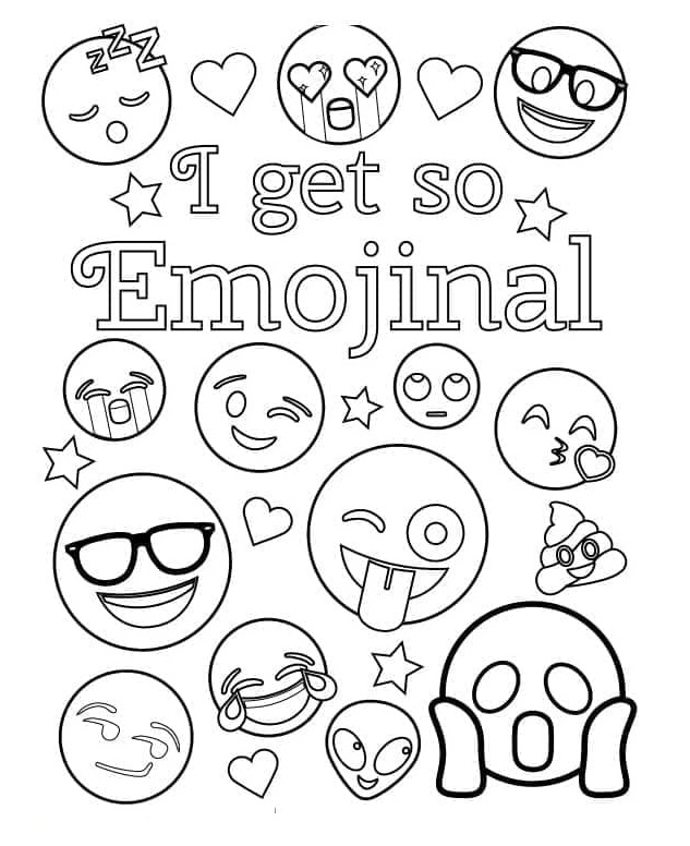 Printable I Get So Emojinal Coloring page