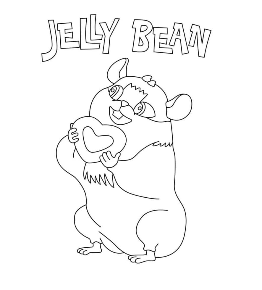 Printable Jelly Bean from Cocomelon Coloring Page