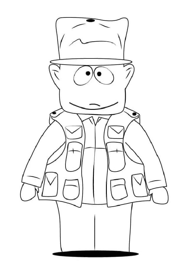Printable Jimbo Kern from South Park Coloring Page