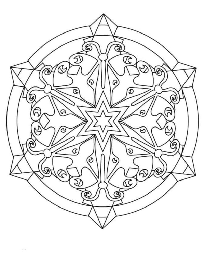 Printable Kaleidoscope For Adult Coloring Page