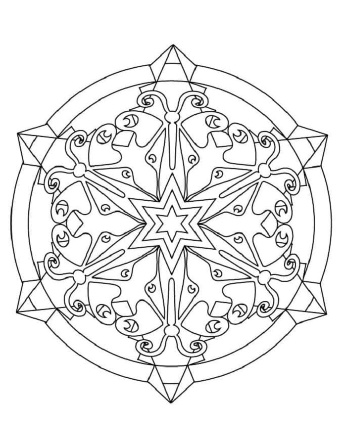 Printable Kaleidoscope For Kid Coloring Page