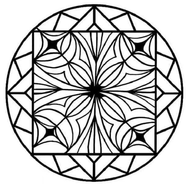 Printable Kaleidoscope Free For Adult Coloring Page