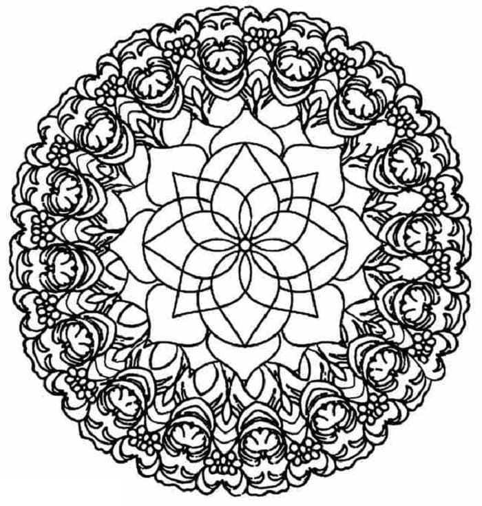 Printable Kaleidoscope Free For Adults Coloring Page