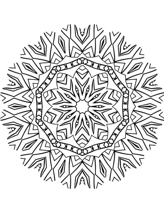 Printable Kaleidoscope Mandala Coloring Page