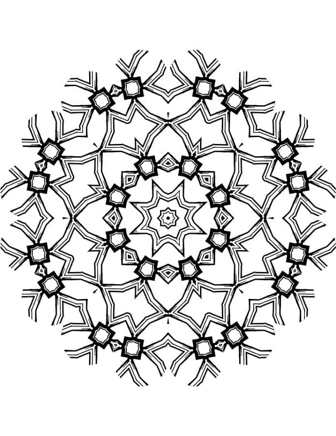 Printable Kaleidoscope Mandala Perfect Coloring Page