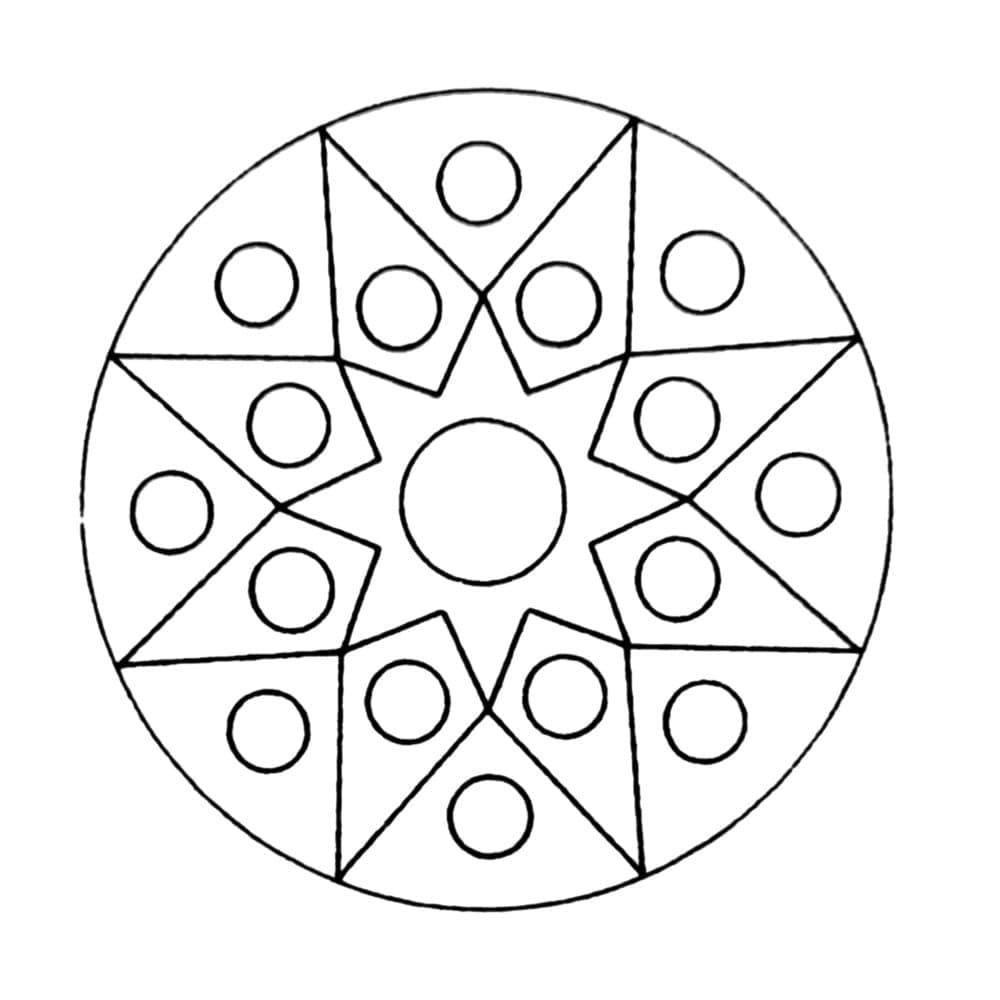 Printable Kaleidoscope for Kids Coloring Page