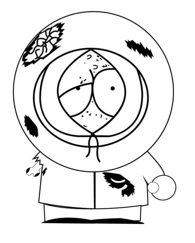 Printable Kenny McCormick in South Park Coloring Page