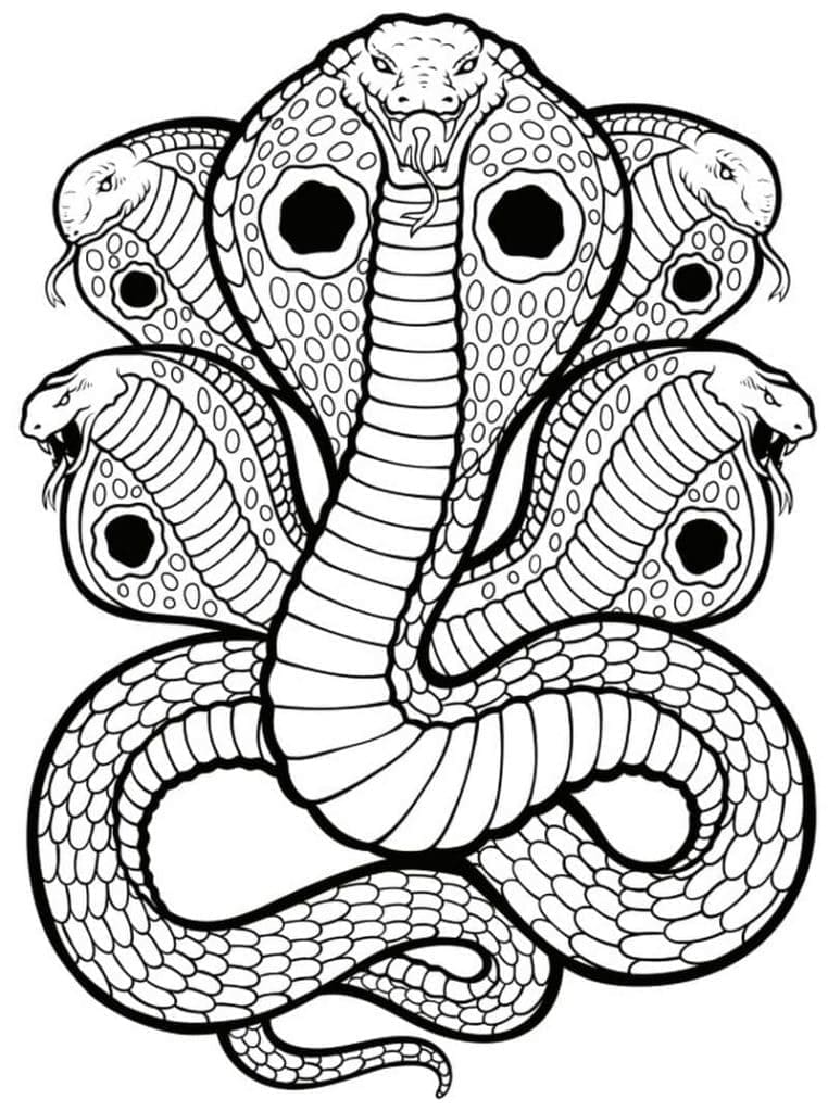 Printable King Cobra Tattoo Coloring Page