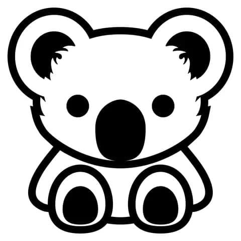 Printable Koala Emoji Coloring Page