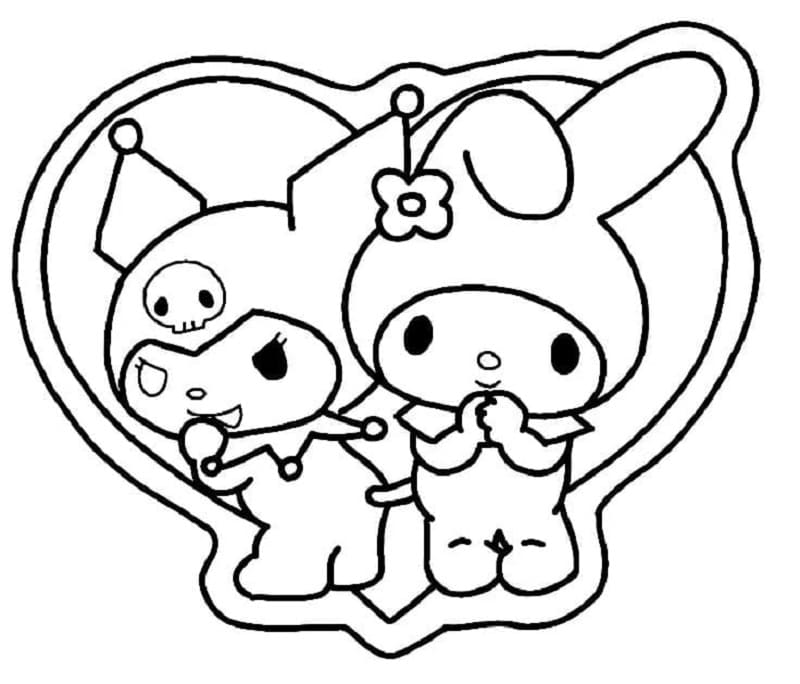 Printable Kuromi and My Melody Coloring Page