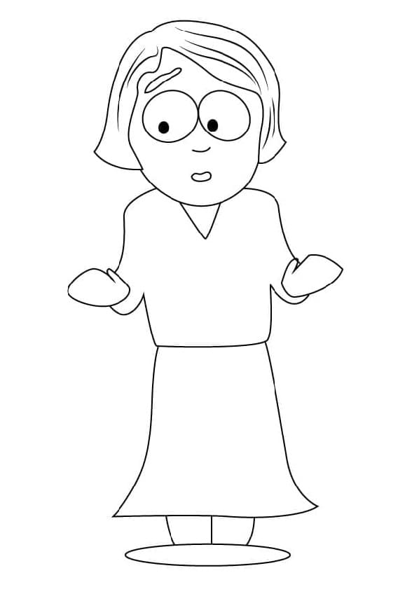 Printable Linda Stotch from South Park Coloring Page