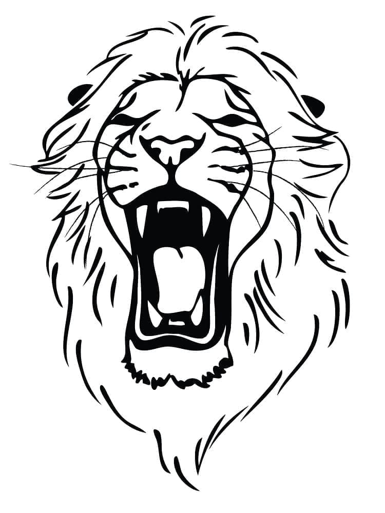Printable Lion Tattoo Coloring Page