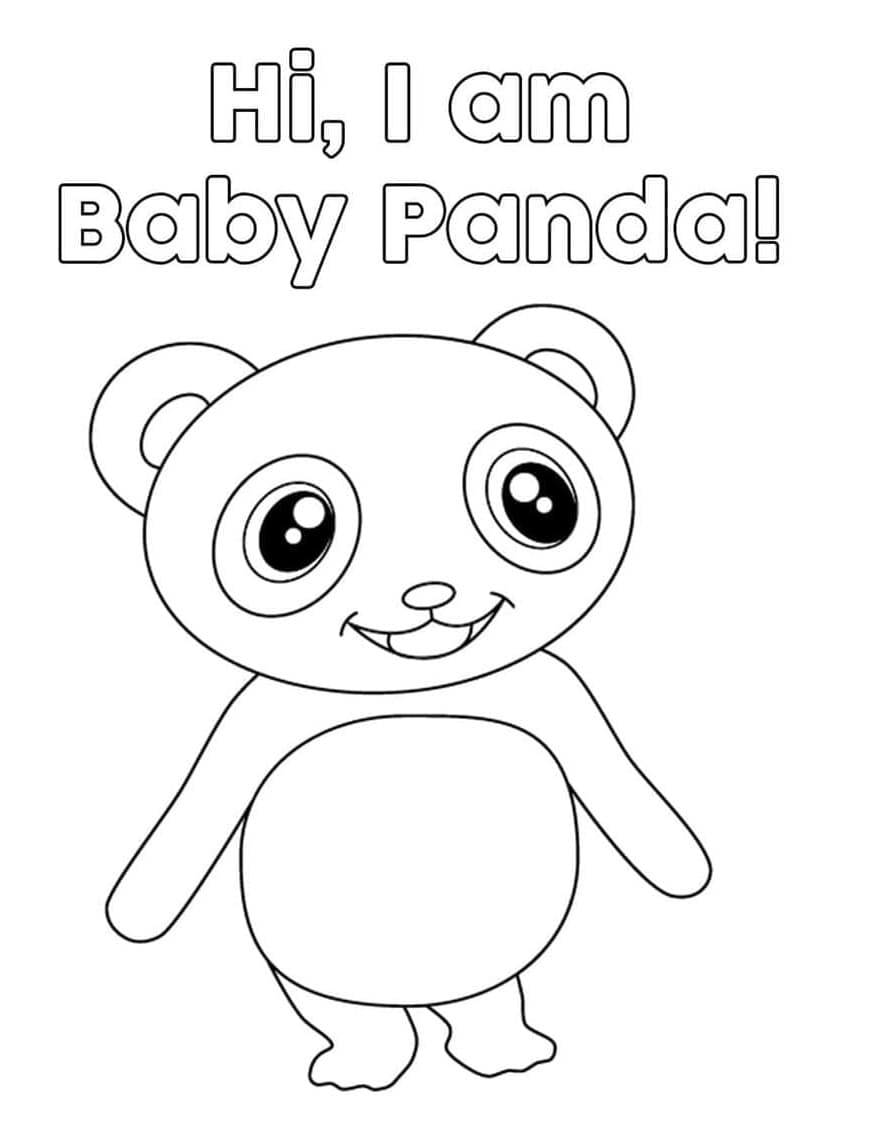 Printable Little Baby Bum Baby Panda Coloring Page