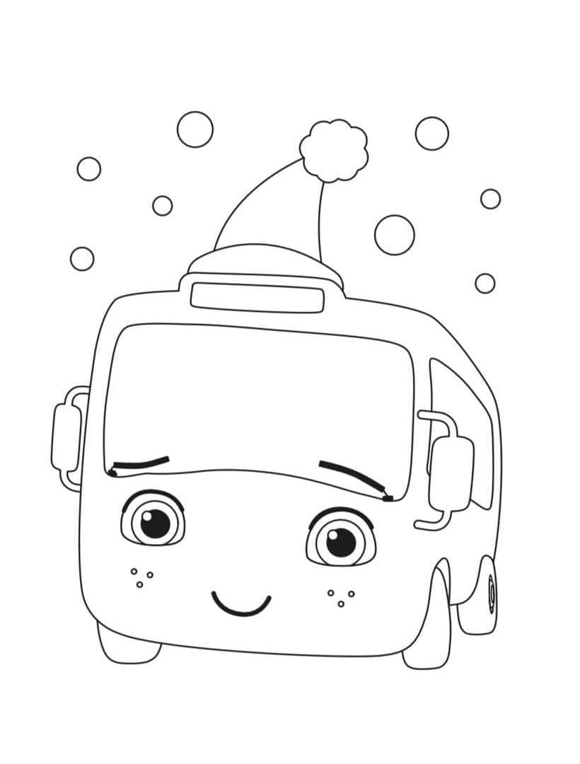 Printable Little Baby Bum Christmas Bus Coloring Page