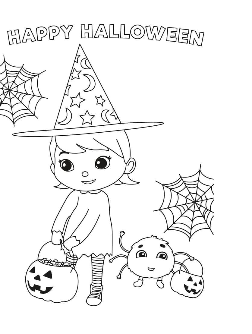 Printable Little Baby Bum Happy Halloween Coloring Page